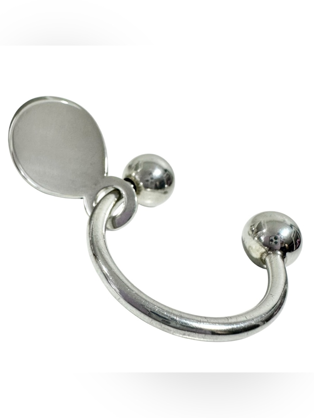 Tiffany & Co. Engraved 925 Silver Ball Keychain with Engraved Return To Charm - Picture 5 of 13